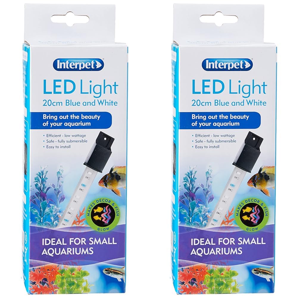 Interpet Kids Glow White and Blue LED Light for Aquarium (Pack of 2)