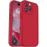 Vooii Compatible with iPhone 16 Pro Max Case, Liquid Silicone Upgrade [Camera Protection] [Soft Anti-Scratch Microfiber Lining] Shockproof Phone Case for iPhone 16 Pro Max 6.9 inch - Red