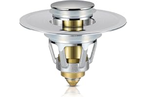 Tgosomt Bathroom Sink Stopper, Bathroom Sink Drain Strainer, Revolutionary Bathroom Accessories and Essentials (Brushed Nickel)