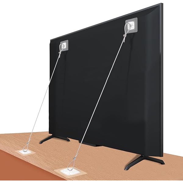 Furniture Anchors For Baby Proofing Wall Anchors 6 Pack Adjustable 42" Metal TV Safety Straps, Vinkqiado No-Drill Adhesive Anti-Tip Furniture For Baby Proofing, Secure Flat No Drill Furniture Anchor