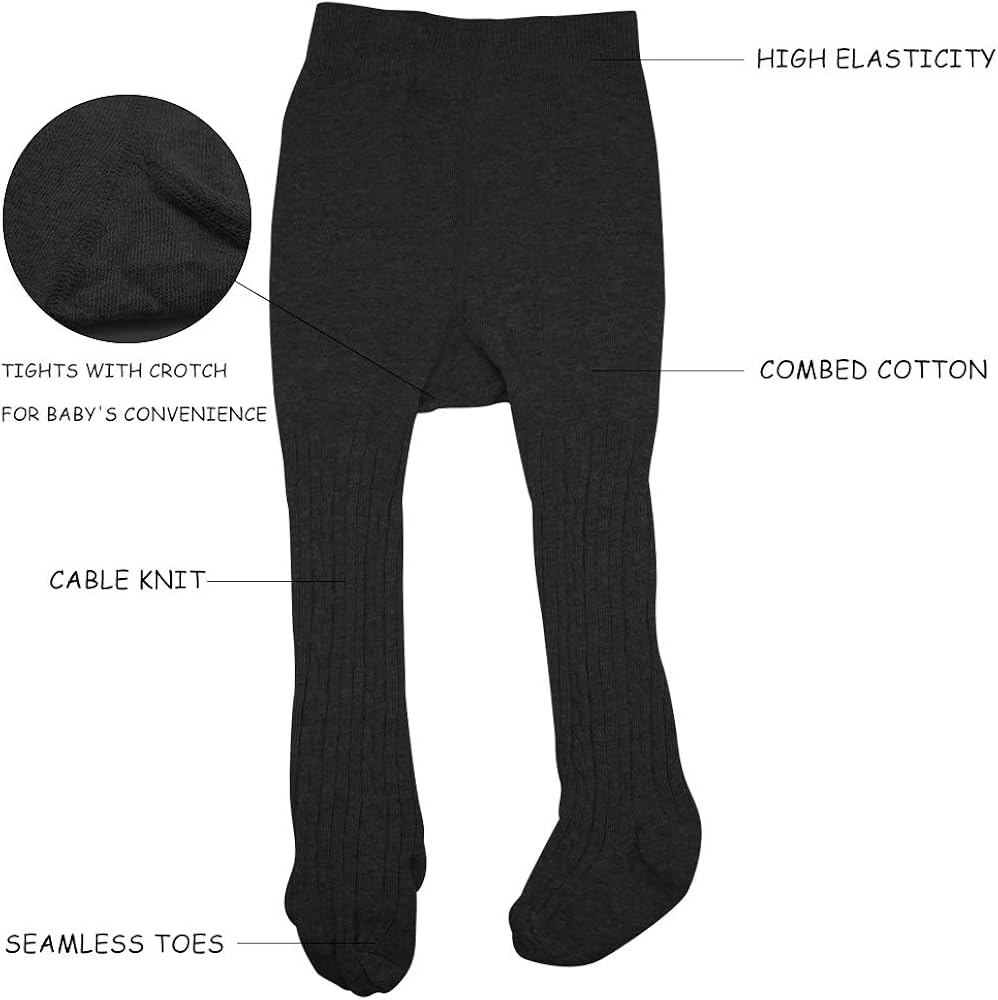 Baby Toddler Girls Tights Seamless Cable Knit Cotton Leggings Pants Stockings for Infant Baby Girl: Clothing