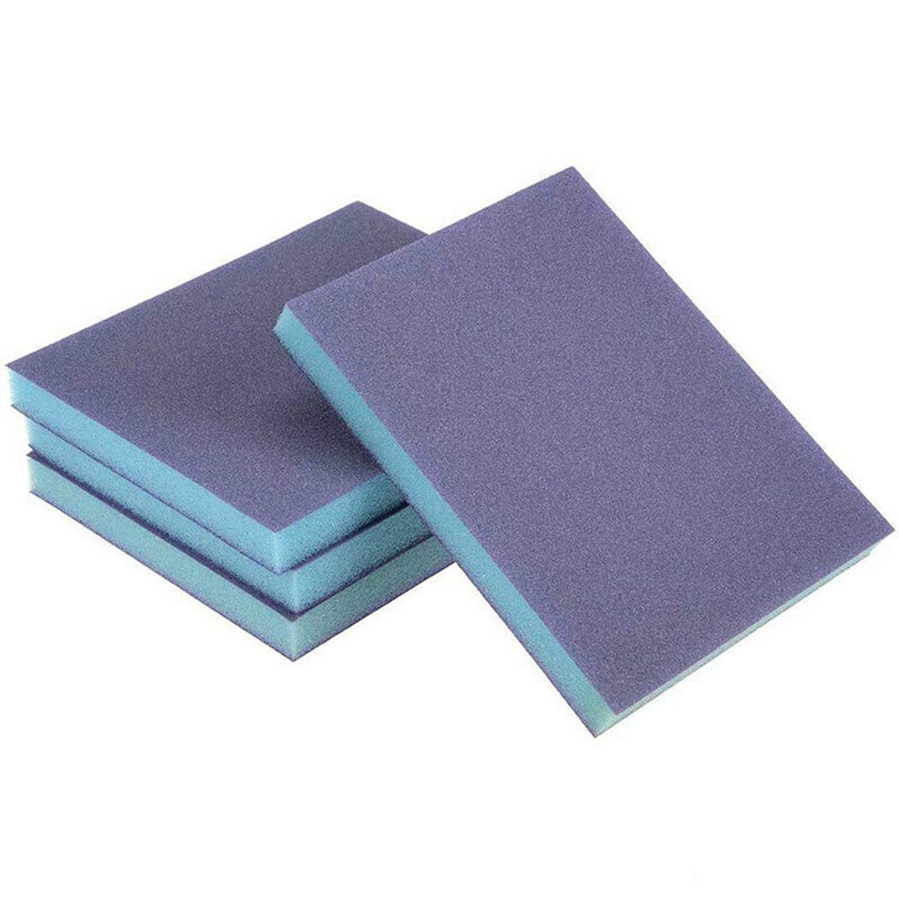 4 Pcs Sanding Sponge Wet and Dry Sanding Abrasive Sponge Block Pad Sandpaper 220 Grit