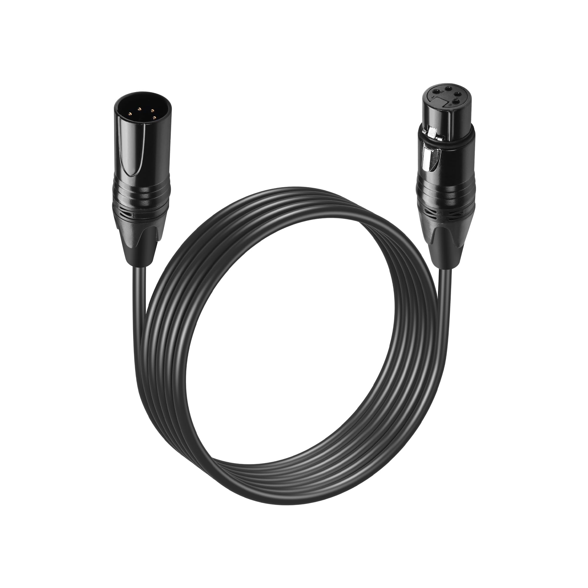 GINTOOYUN DMX Cable 4 Pin Signal XLR Male to Female Stage Light Signal Cable with Metal Connectors, Connection for Stage & DJ Lighting Fixtures (1.8M)