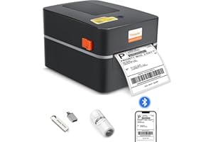 Yinleader Bluetooth Thermal Shipping Label Printer – 4x6 Shipping Label Printer, Compatible with Windows, Mac OS, Chrome OS, iOS and Android, Widely Used for Ebay, Amazon, Shopify, Etsy, USPS(Black)