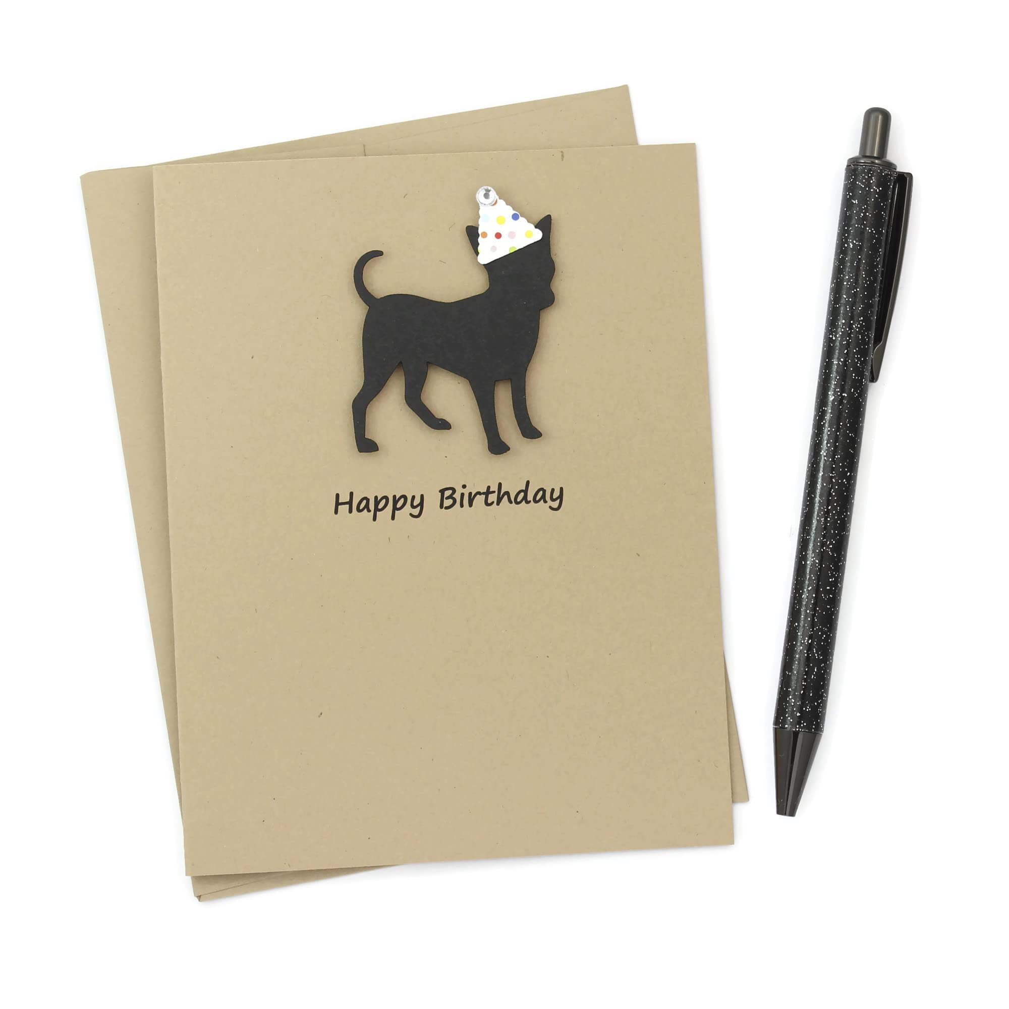 Chihuahua Birthday Card | Handmade Black Dog