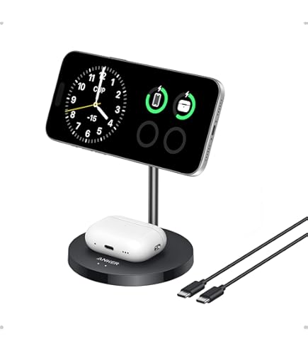 Anker MagGo Wireless Charging Station (15W, 3-in-1 Stand)，Cable