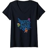 Womens Ben 10: Alien Force Swampfire Brainstorm Chromastone Logo V-Neck T-Shirt