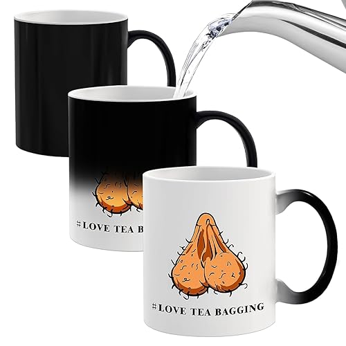 JZILU Funny Coffee Mugs For Women Men, Gag Heat Changing Mug, Naughty White Elephant Gifts For Adults, Funny Yankee Swap Gift, Gag Gifts For Christmas, Dark Humor Dirty Santa Gift