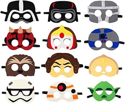 XIAOHUANXIONG Star Wars Yoda Party Masks 12 Set Kids Cosplay Pretend Play Gift