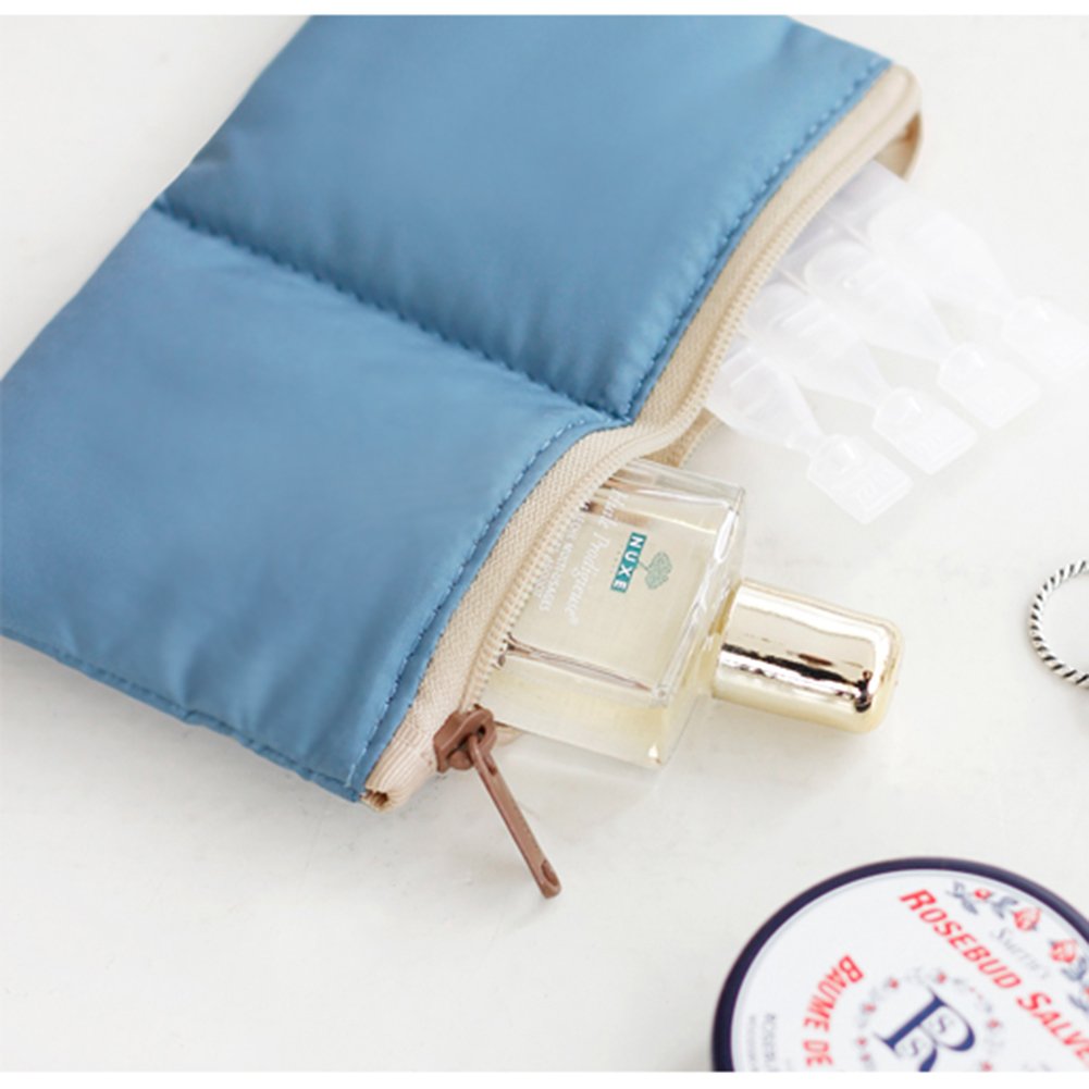 Cosmetic Toiletry Bags Vinmax Travel Makeup Bag Pouch Bucket Barrel Shaped (Blue)