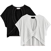 SOLY HUX Women's 2 Piece Summer Open Back Tops Criss Cross Cut Out Backless Tee Short Sleeve Casual T Shirt