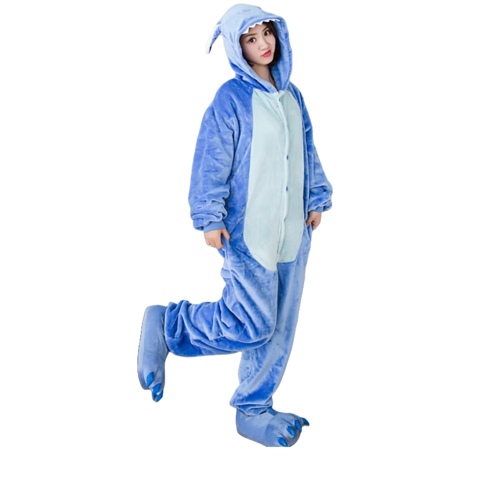 Photo 1 of VIVUHTCC Unisex Adult Onesie Halloween Costume Plush Cosplay Christmas Pajamas Homewear (S, Blue)