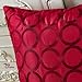 CaliTime Contempo Decorative Throw Pillow Cover Faux Silk Two-tone Circles Rings Chain Embroidered 18 X 18 Inches Deep Red