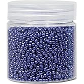 BALABEAD 3mm Seed Beads Matte Navy Blue Color About 4000pcs /110grams in Box 8/0 Glass Craft Seed Beads for Jewelry Making (Matte Navy Blue)