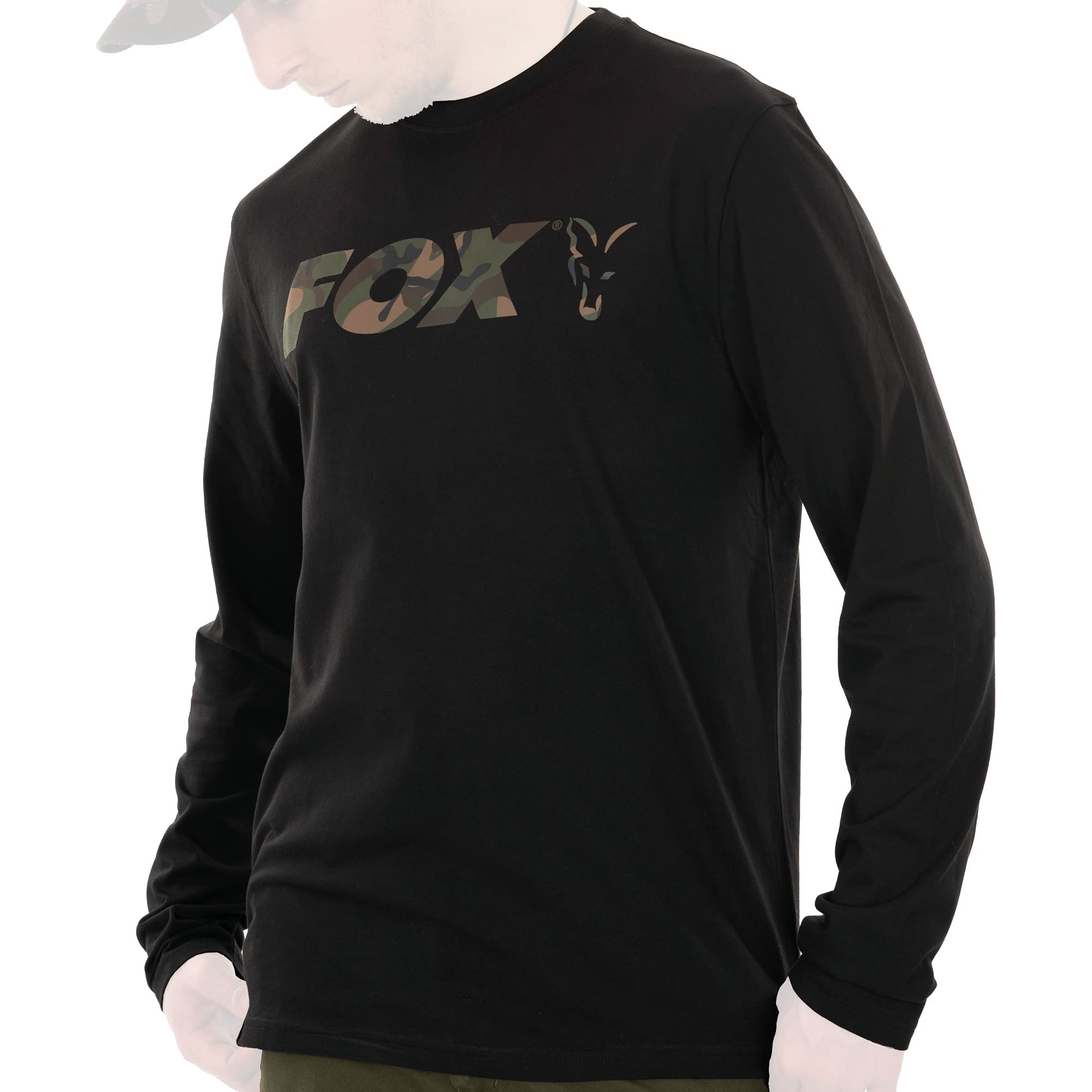 Fox Black/Camo Raglan Long Sleeve T Shirt: S