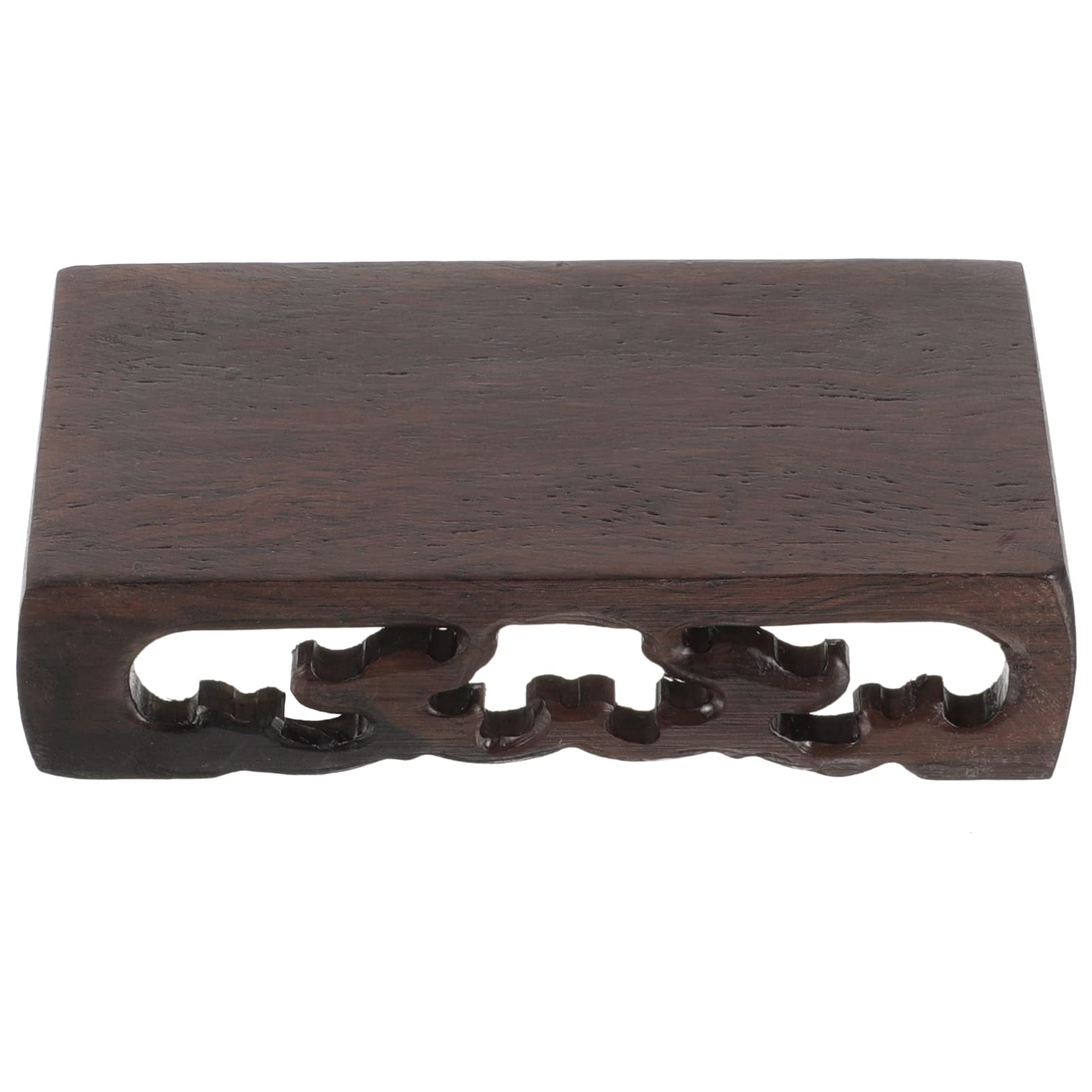 Homoyoyo Bonsai Display Home Decor Home Decor Chinese Wooden Base Rectangular Stand Carved Vase Stand Plant Display Craft Pedestal Indoor Plants Indoor s Rectangular Wooden