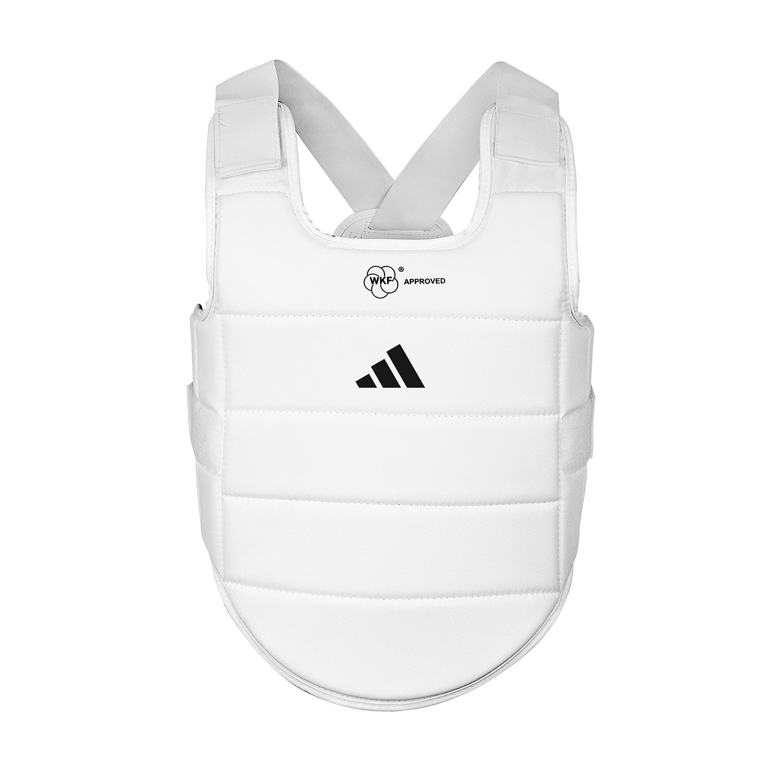 adidas WKF Karate Body Protector - Large, White - with Foam Padding & Breathable Interior, CE-Approved Body Armour for Men, Women, & Kids