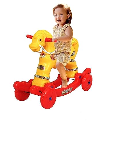 Moreyaji 2 in 1 Baby Horse Rider and Rocker for Kids 1-5 Years Birthday Gift for Kids/Boys/Girls (Age 1 to 5)