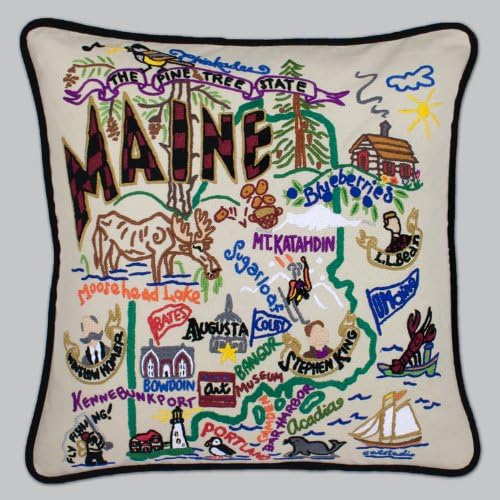 Catstudio Maine Embroidered Decorative Throw Pillow