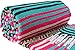El Paso Designs Peyote Hippie Blanket Classic Mexican Style Falsa Stripe Pattern in Vivid Peyote Colors. Throw, Bed, Tapestry, or Yoga Blanket. Hand Woven Acrylic, 57