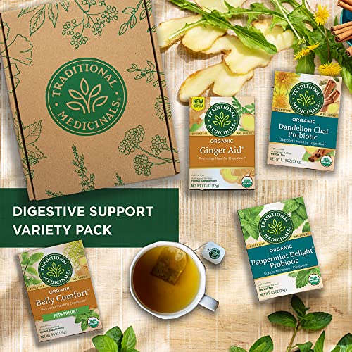 Traditional Medicinals Organic Digestive Tea Variety Pack Includes