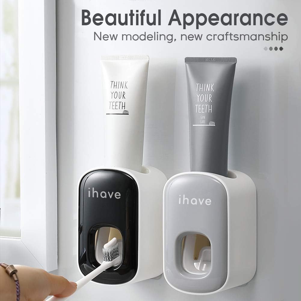 iHave Toothpaste Dispenser Wall Mount for Bathroom Automatic Toothpaste Squeezer (Gray): Home & Kitchen
