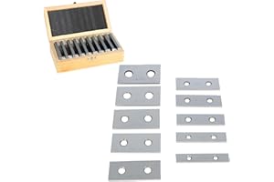 TJHSM 10 Pairs 1/8 X 3 Inch Parallel Block Set Accuracy 0.0002 Inch Replacement for Layout Work, Standard and Setup
