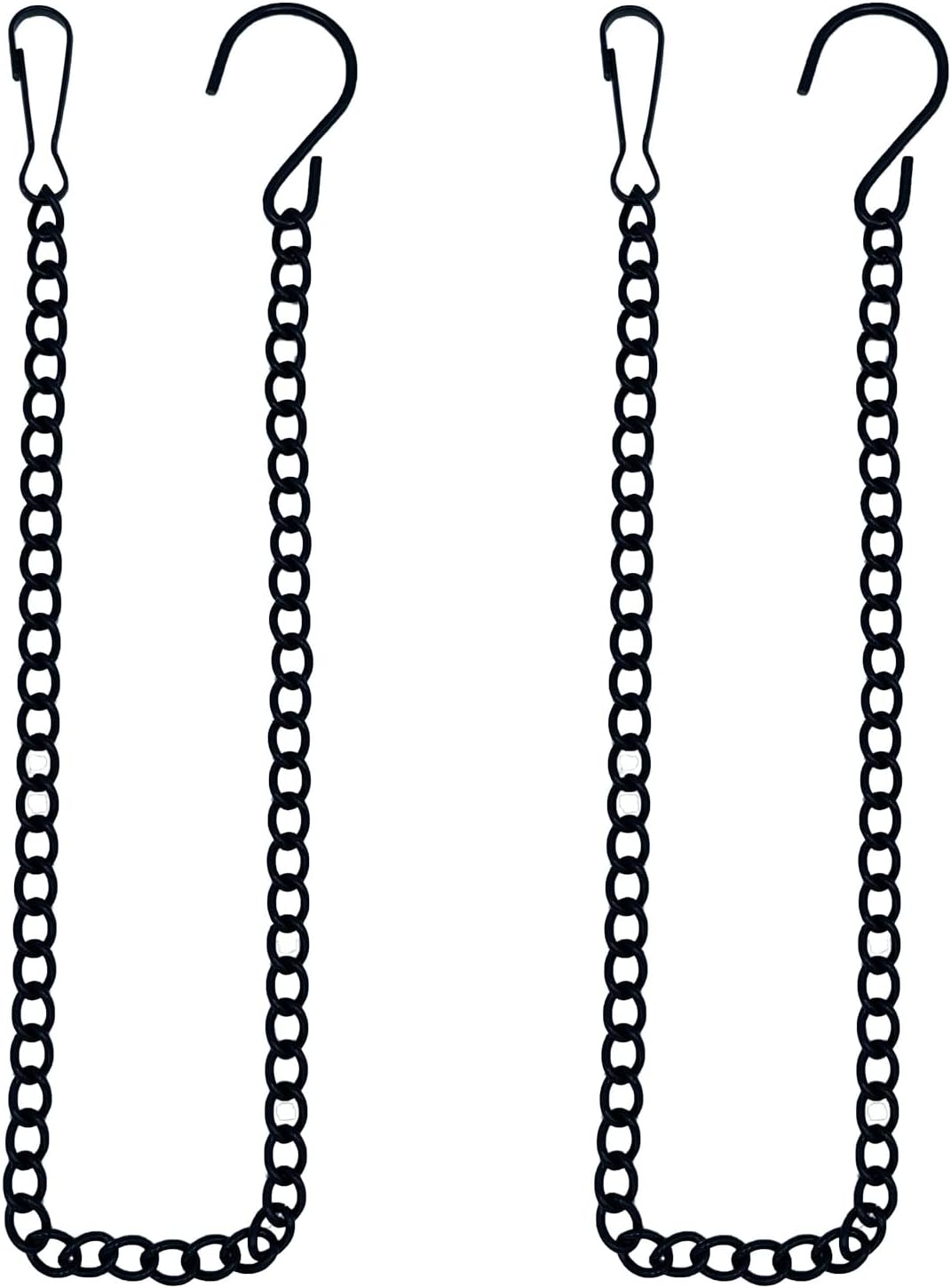 Outdoor Hanging Brackets - HEROFISH Hanging Basket Chains,2 Pack 20 Inches Black Stainless Steel Hanging Chains for Bird Feeder Plants Billboard Chalkboards Wind Chimes Flower Pots Chains Signs and Ornaments