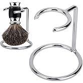 Shaving Brush Stand, Shave Brush Stand, Shaving Stand Artistic Lightweight Stainless Steel Silver Shaving Brush Holder Safety Brush Kit Suitable for Men