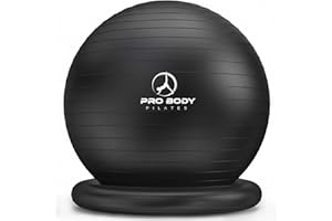 ProBody Pilates Yoga Ball Chair, Exercise Ball Chair with Base or Stand for Home Office Desk Sitting or Workout, Balance Ball & Stability Ball Seat for Back, abs