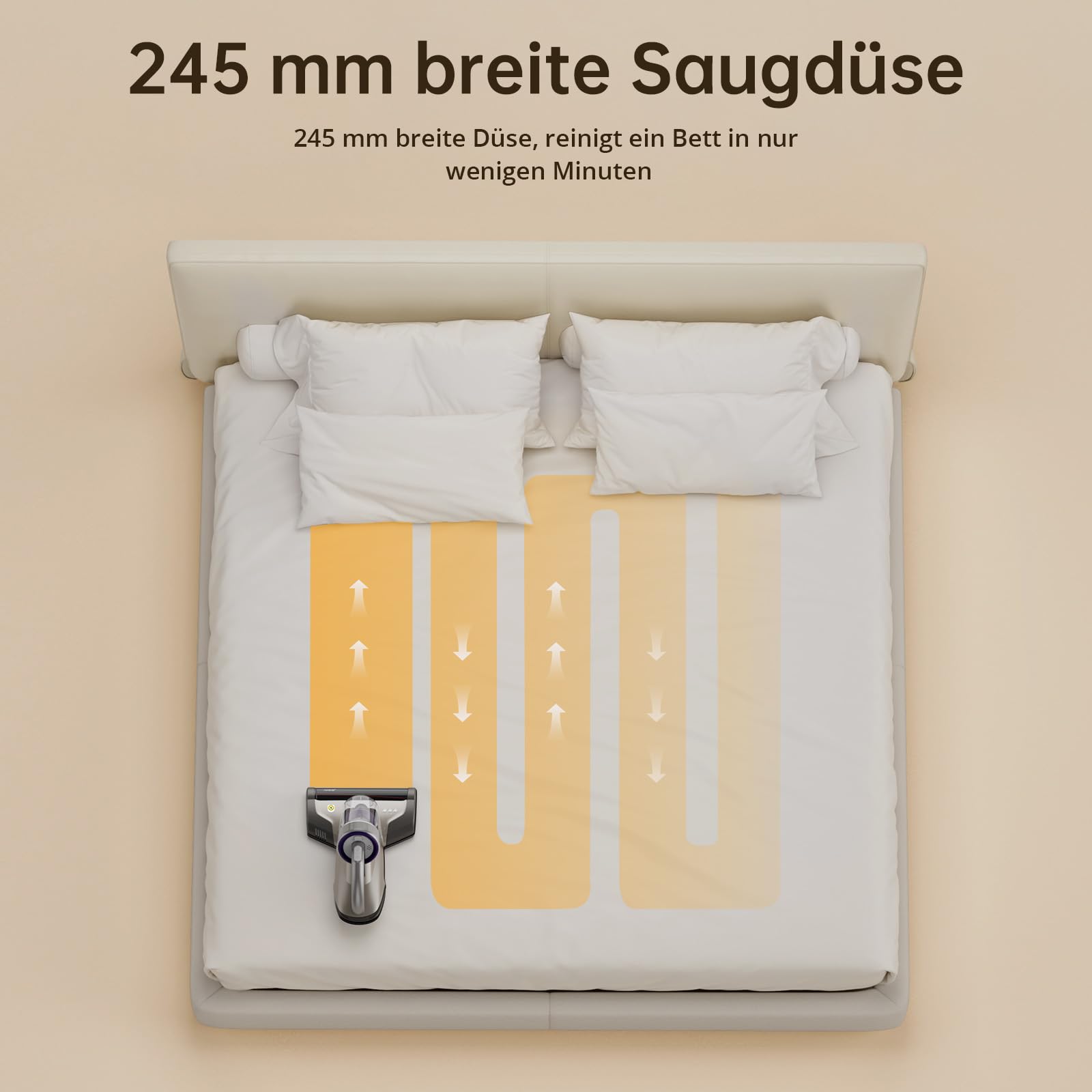 Jimmy JV35 Milbensauger für Matratzen mit UV-C Licht 700W Leistung, Matratzensauger mit Heißer Wind Funktion, Doppelter Zyklon, Bett-Staubsauger und Matratzenreiniger für Matratzen, Betten, Sofa 8