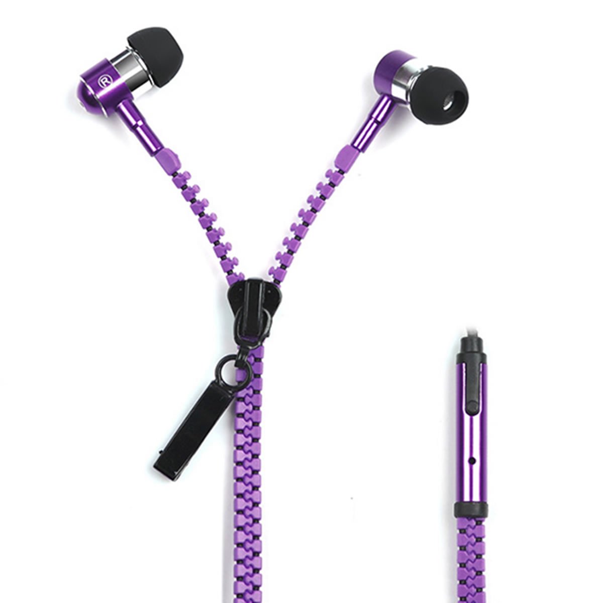 LONGQI Reißverschluss Kopfhörer in-Ear mit Mikrofon Handy Headsets