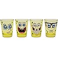 Silver Buffalo SG031SG1 Nickelodeon SpongeBob Faces Mini Glass Set, 4-Pack