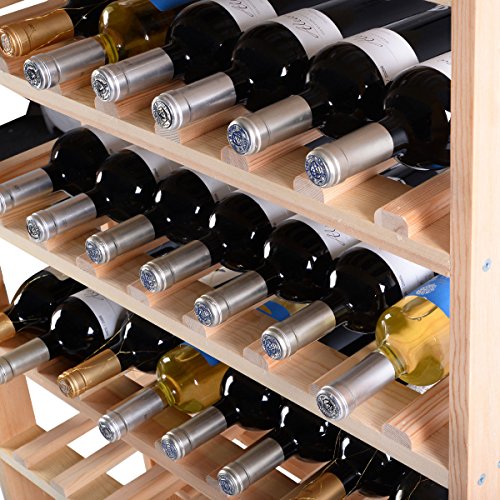 Giantex Wood Wine Rack Stackable Storage Storage Display Shelves (120-Bottle) - Thumbnail 4