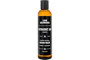 Live Bearded Beard Wash, 8 fl oz - Water-Based Face Cleanser with All-Natural Ingredients for a Gentle, Deep Clean - Made in the USA | Straight Up Unscented - Fragrance-Free