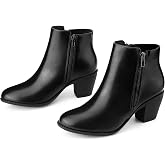 Perphy Ankle Boots Mid-height Heels Zipper Dressy Chelsea Booties for Women