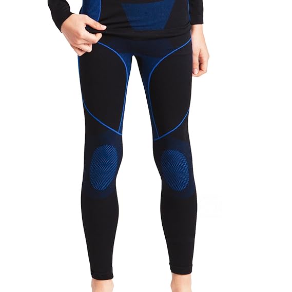 Gomati Kinder Thermo-Funktions-Unterhose Seamless - Lange Ski-Unterhosen ohne störende Nähte mit Elasthan