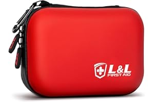 L&L FIRST AID First Aid Kit for Car Home Travel Businesses,Survival Gear First Aid,First Aid Kit Survival,Waterproof Emergency Medical Kit for Outdoor Vehicles Camping Hiking Boating Office (Red, 99)