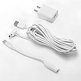 Adapter Charger for Ring Stick Up Cam Battery/Plug-in 3rd Gen/2nd &amp; Ring Pan Tilt Stick Up Camera,Spotlight, Spotlight Cam Plus/Pro Indoor/Outdoor Weatherproof Charging Cable Power Cord 6FT