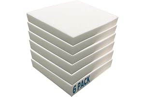 Foamma 6-Pack 2" x 20" x 20" High-Density Upholstery Foam Padding - Couch Cushion Replacement, Chair Foam, Square Padding for Seats