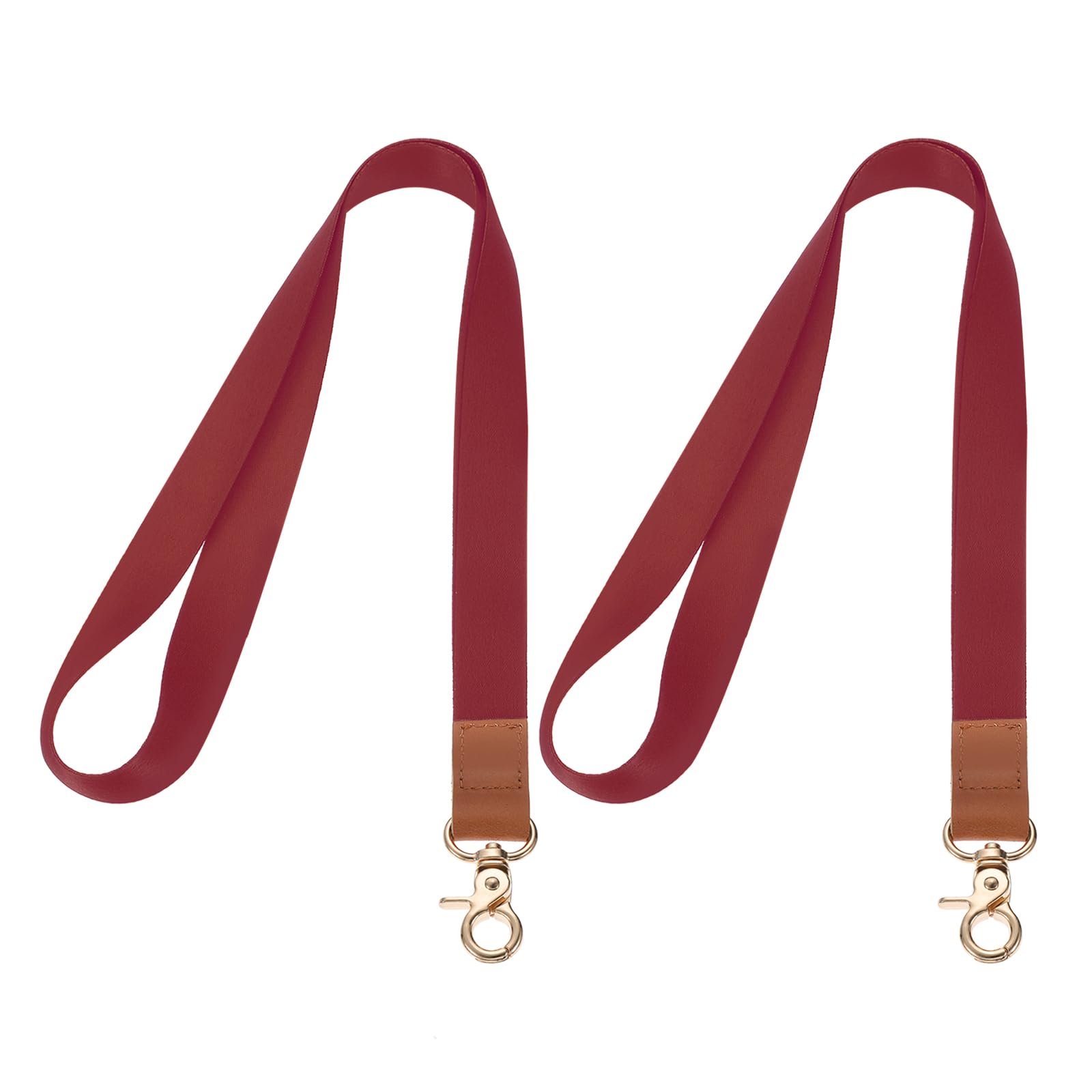PATIKIL Neck Lanyard, 2 Set Long ID Badge Lanyard with Lobster Clasp for Teacher Women Men Keychain Lanyard Strap for Wallet Keys ID Card Whistle, Dark Red