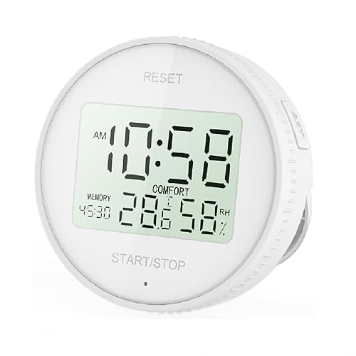 Homidy kitchen Timer Indoor Thermometer Electronic Hygrometer, Digital Timer for Exercise, Egg Timer, Classroom Timer for Teaching Cooking Fitness Baking Learning Oven, Magnetic 3*AAA Battery Included