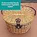 Outdoor Bicycle Basket – Environmentally Friendly Rattan Willow Hand Woven Basket with Cover, Front Handle Bar Waterproof Bike Basket with Hooks for Adult Kids Girls Boysthumb 4