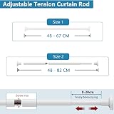 WELDUN Extendable Shower Curtain Rod 48-82CM No Drill Telescopic Pole White view 7