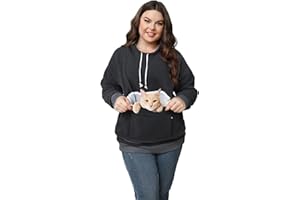 JMOREDEEP Unisex Cat Pouch Hoodie Long Sleeve Kitten Puppy Holder Hoodies Front Large Pouch Pet Carrier Sweatshirt
