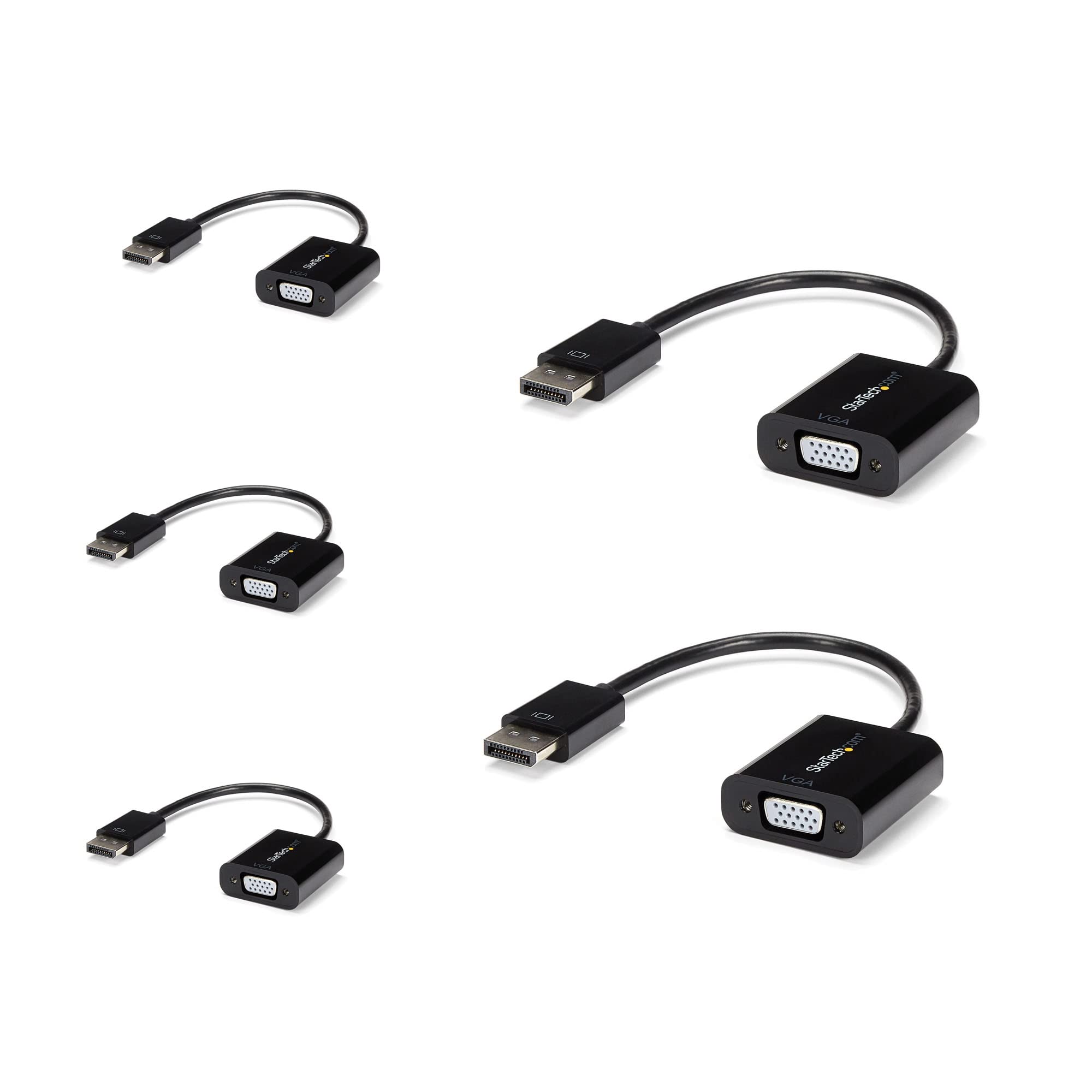 StarTech.com 5-Pack DisplayPort to VGA Adapter - DisplayPort 1.2 to VGA Active Adapter - Digital DP to Analog VGA Video Converter Dongle - DisplayPort Male to VGA Female Monitor Adapter