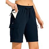 TBMPOY Women's Hiking Cargo Shorts 8.5" Lightweight Quick-Dry Water Resistant Athletic Shorts with Zipper Pockets