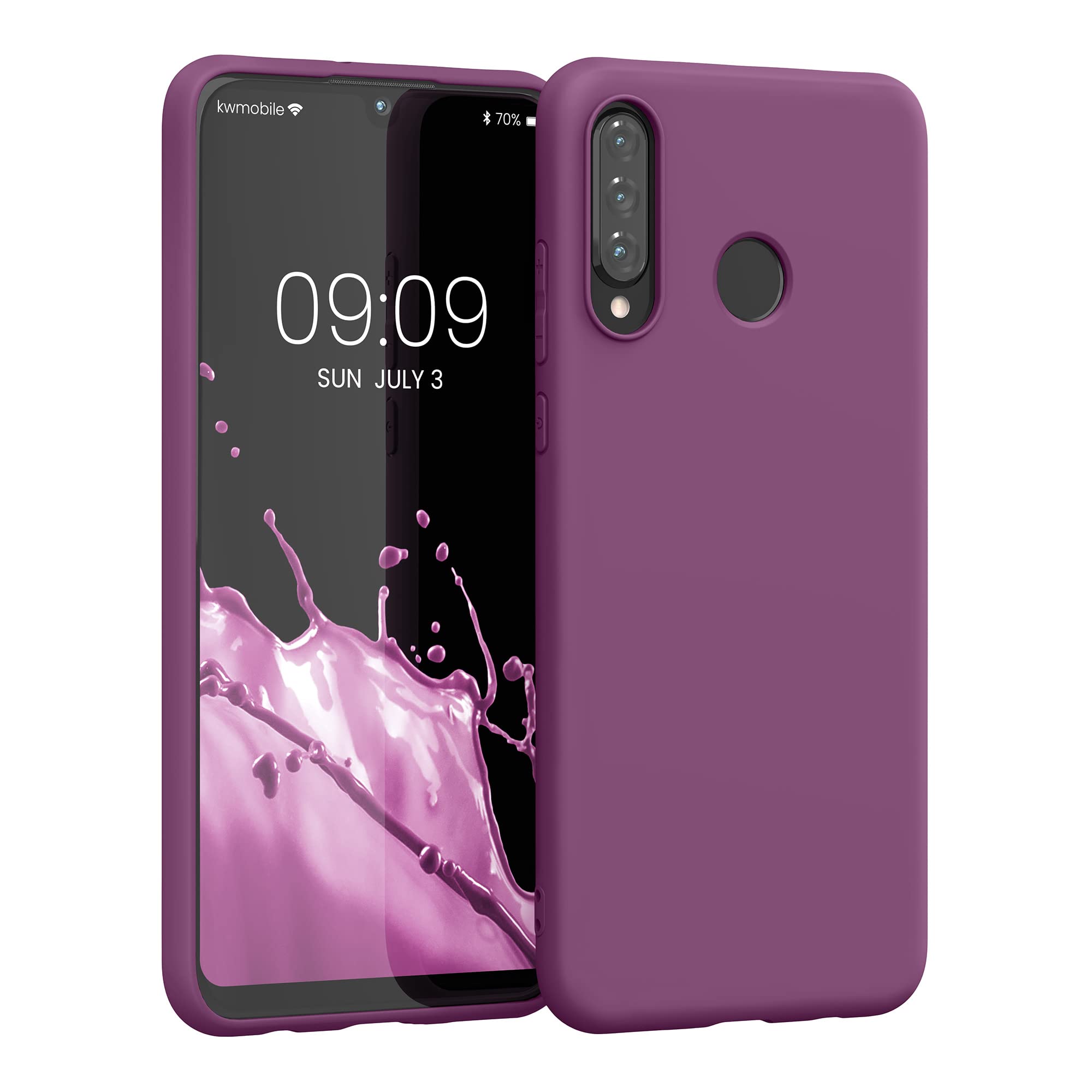 kwmobile Case for Huawei P30 Lite Case - Soft Cover - Shockproof TPU Material - Wireless Charging - Magenta Purple — image 1