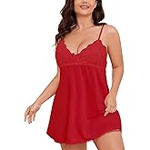 MINTLIMIT Women's Plus Size Lace Chemise Lingerie Sexy Nightwear Spaghetti Strap Nightgown Babydoll Sleepwear