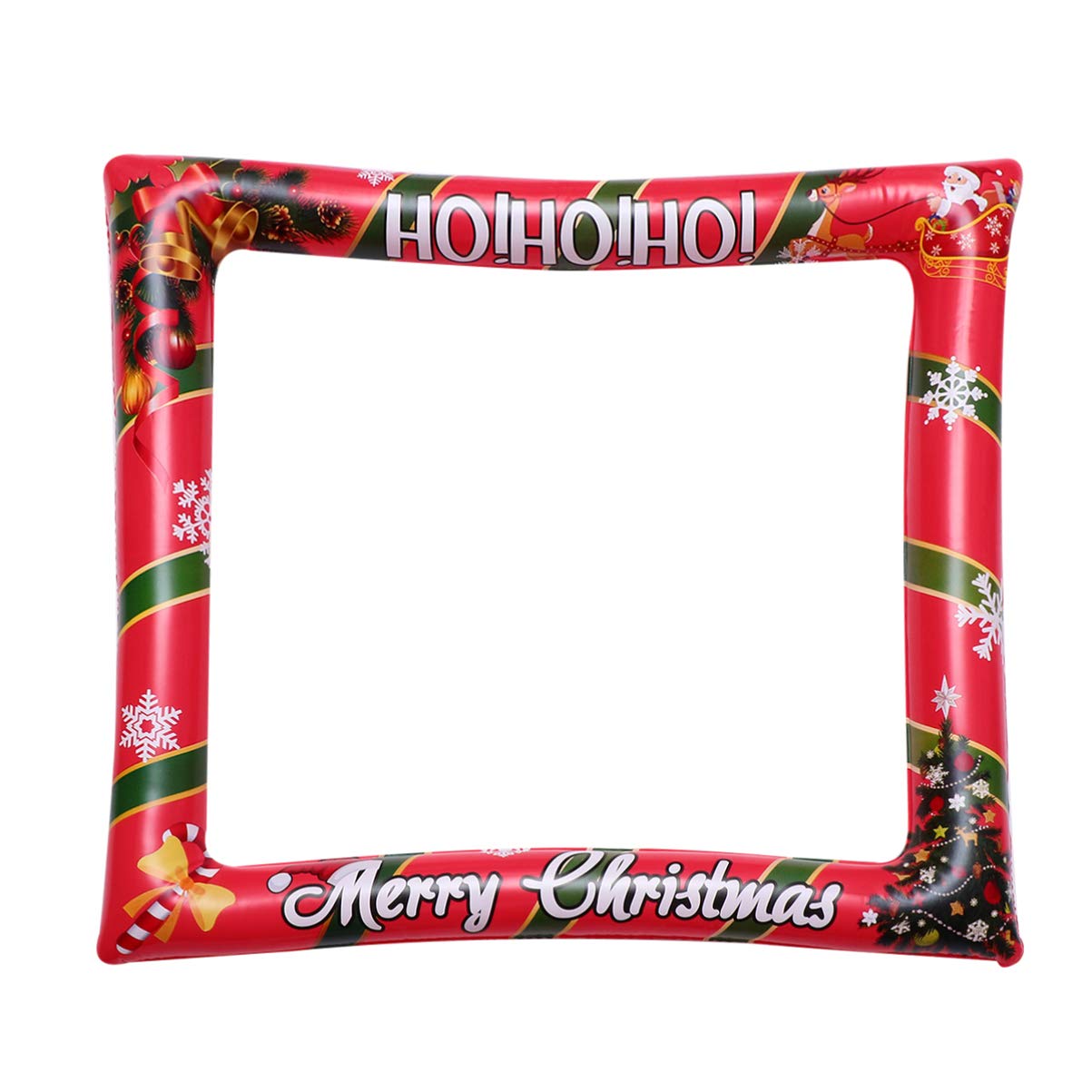 Amosfun Christmas Photo Booth Props Christmas Party Photo Booth Props Inflatable Photo Holder Photo Props Red